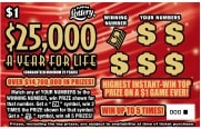 $25K A YR FOR LIFE Lottery results