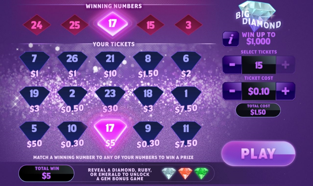Big Diamond Lottery results