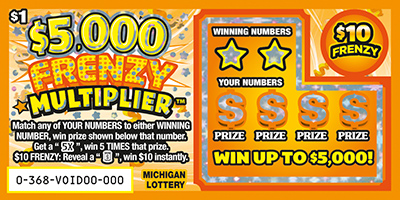 $5,000 Frenzy Multiplier Lottery results