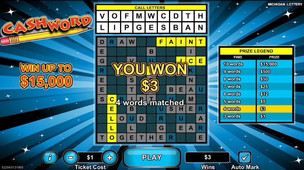 Cashword Lottery results