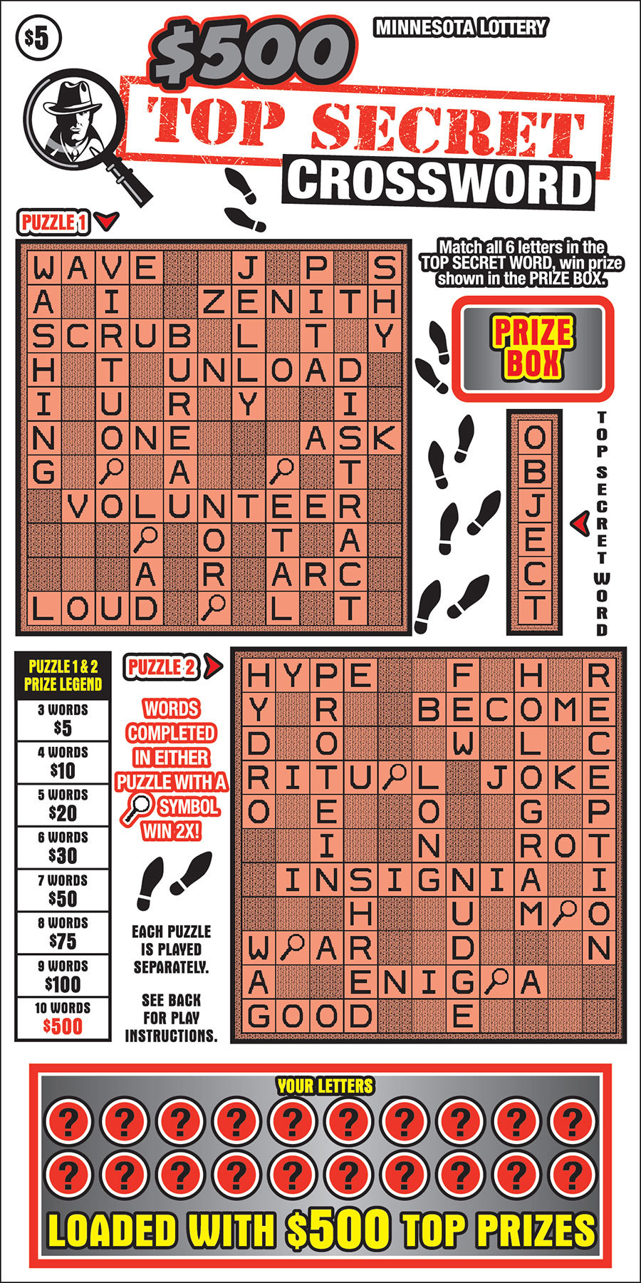 $500 Top Secret Crossword