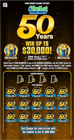 $5 - 50 YEARS Lottery results