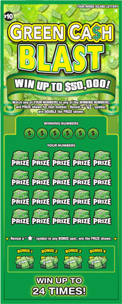 GREEN CASH BLAST Lottery results